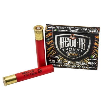 Picture of HEVI-Shot HEVI-18 TSS Turkey 410Gauge 3" 13/16oz Tungsten 9Shot 5 Per Box/10 Case HS1009