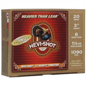Picture of HEVI-Shot HEVI-13 Turkey Shotshells 20ga 3" 1-1/4oz 1090 fps #6 5/ct HS306