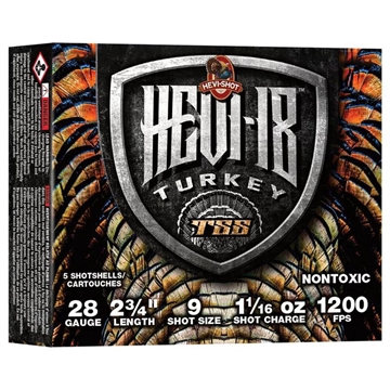 Picture of HEVI-Shot Hevi-18 Shotshells 28ga 2-3/4" 1-1/16oz 1200 fps #9 5/ct HS7259