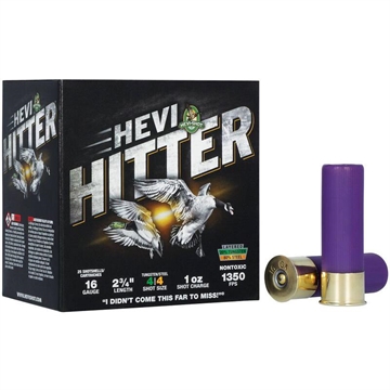 Picture of HEVI-Shot HEVI-Hitter Tungsten/Steel Shotshells 16ga 2-3/4" 1oz 1350 fps #4 25/ct HS29164
