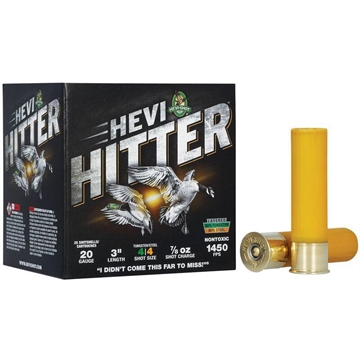 Picture of HEVI-Shot HEVI-Hitter Tungsten/Steel Shotshells 20ga 3" 7/8oz 1450 fps #4 25/ct HS29044