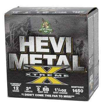 Picture of Hevi-Shot HEVI-SHOT Hevi Metal Xtreme Shotgun Ammo 12ga. 3in. 1.25 oz. 2 Tungsten & BB Steel 25 rd. HS38188