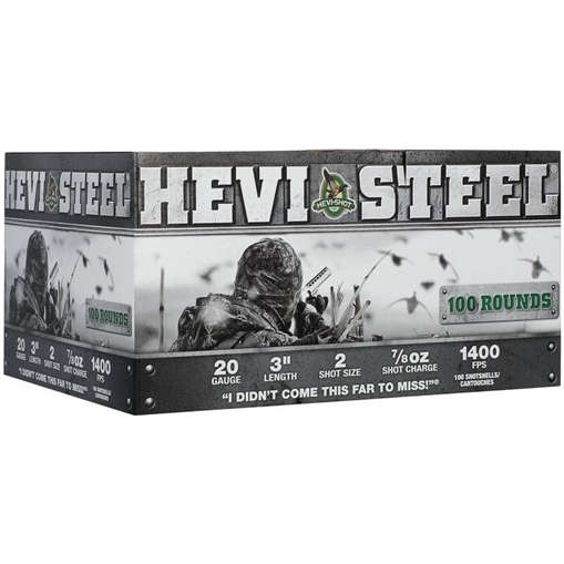 Picture of HEVI-Shot HEVI-Steel Shotshells 20ga 3" 7/8oz 1400 fps #2 100/ct HS62102