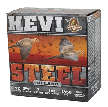Picture of HEVI-Shot Hevi-Steel Upland, 12 Gauge, 2.75" Chamber, #7 Shot, Steel Pellets, 25 Round Box HS61227