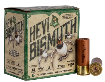 Picture of HEVI-Shot HEVI-Bismuth 12Gauge 2.75" 1 1/4oz Bismuth 2Shot 25 Per Box/10 Case HS14702