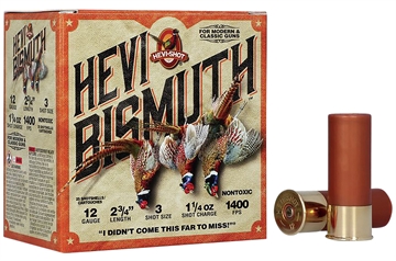 Picture of HEVI-Shot HEVI-Bismuth Upland 12Gauge 2.75" 1 1/4oz Bismuth 3Shot 25 Per Box/10 Case HS14713