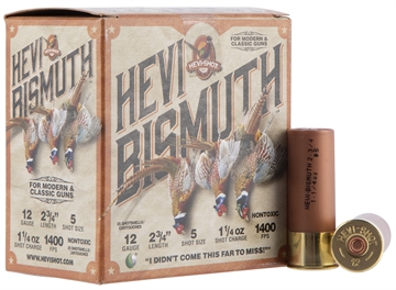 Picture of HEVI-Shot HEVI-Bismuth Upland 12Gauge 2.75" 1 1/4oz Bismuth 5Shot 25 Per Box/10 Case HS14715