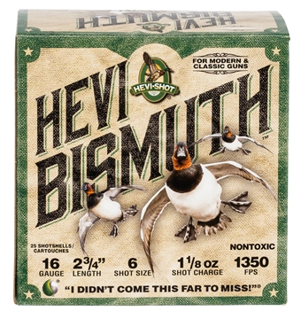 Picture of HEVI-Shot HEVI-Bismuth 16Gauge 2.75" 1 1/8oz Bismuth 6Shot 25 Per Box/10 Case HS16706