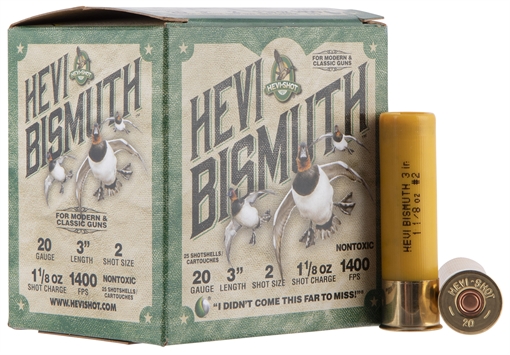 Picture of HEVI-Shot HEVI-Bismuth 20Gauge 3" 1 1/8oz Bismuth 2Shot 25 Per Box/10 Case HS17002