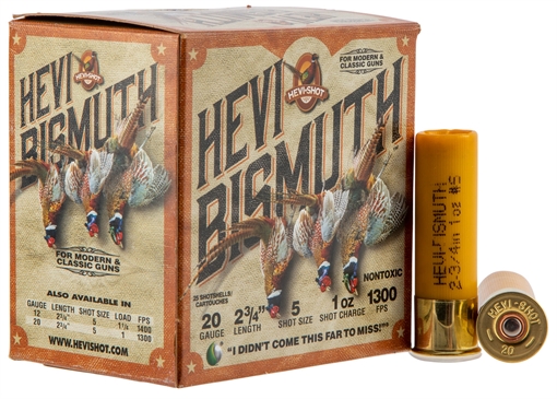 Picture of HEVI-Shot HEVI-Bismuth Upland 20Gauge 2.75" 1oz Bismuth 5Shot 25 Per Box/10 Case HS17715