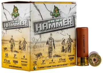Picture of HEVI-Shot HEVI-Shot, HEVI-Hammer, 12 Gauge 3", Max Dram, 1 1/4 oz, #4 Shot Size, 25Rd Box HS28004