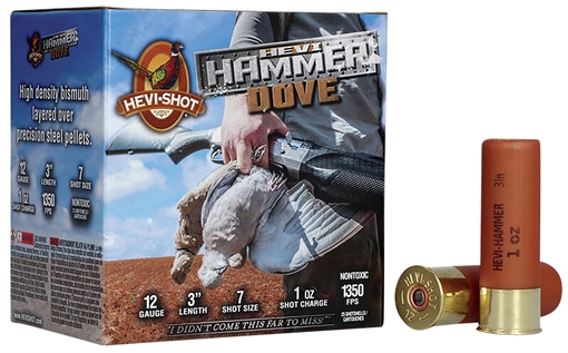 Picture of HEVI-Shot HEVI-Hammer Dove 12Gauge 3" 1oz Steel/Bismuth 7Shot 25 Per Box/10 Case HS29137