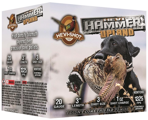 Picture of HEVI-Shot HEVI-Hammer Upland 20Gauge 3" 1oz Steel/Bismuth 3Shot 25 Per Box/10 Case HS29213