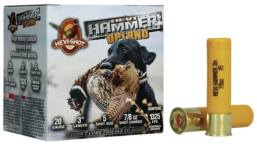 Picture of HEVI-Shot HEVI-Hammer Upland 20Gauge 3" 7/8oz Steel/Bismuth 5Shot 25 Per Box/10 Case HS29225