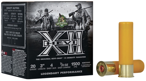 Picture of HEVI-Shot HEVI-XII 20Gauge 3" 7/8oz Tungsten 4Shot 25 Per Box/10 Case HS52204