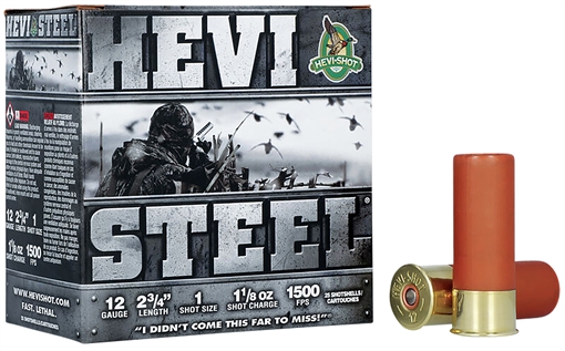 Picture of HEVI-Shot HEVI-Steel 12Gauge 2.75" 1 1/8oz 1Shot 25 Per Box/10 Case HS61221