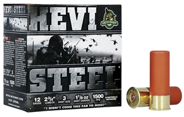 Picture of HEVI-Shot HEVI-Steel 12Gauge 2.75" 1 1/8oz 3Shot 25 Per Box/10 Case HS61223