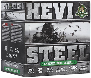 Picture of HEVI-Shot HEVI-Steel Waterfowl 20Gauge 3" 1oz 3/5Shot 25 Per Box/10 Case HS62035