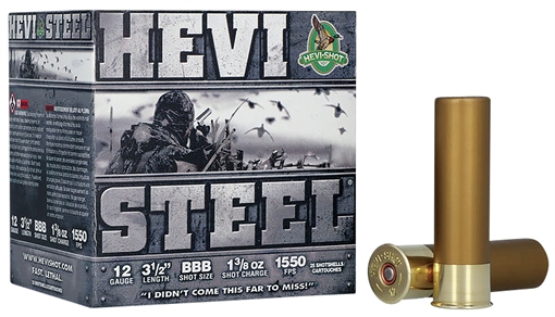 Picture of HEVI-Shot HEVI-Steel 12Gauge 3.50" 1 3/8oz BBBShot 25 Per Box/10 Case HS65888