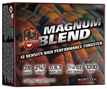 Picture of HEVI-SHOT MAGNUM BLEND 28GA 2-3/4IN 15/16OZ #5 #6 #7 5 RD/BX 10 BX/CS HS28340