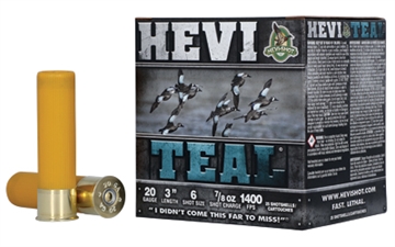 Picture of HEVI-Shot HEVI-SHOT, HEVI-TEAL, 20 Gauge 3", #6, 7/8 oz., Bismuth, 25 Round Box HS62006