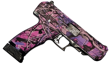 Picture of Hi-Point JHP 45 ACP 9+1 4.50" Black Steel Barrel, Hydro-Dipped Pink Camo Serrated Steel Slide, Polymer & Grip 34510PI