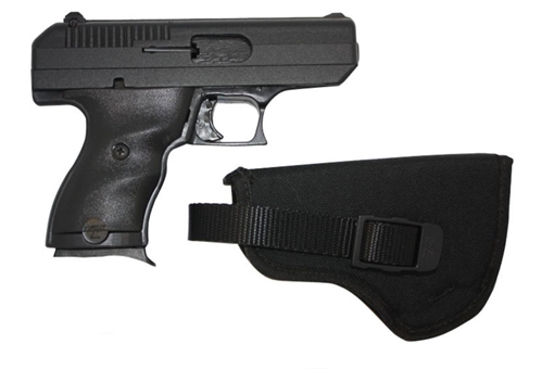 Picture of Hi-Point C9 9mm Luger 8+1 3.50" Black Steel Barrel, Black Powder Coated Serrated Slide, Frame & Polymer Grips, Nylon Holster 9NYLOC