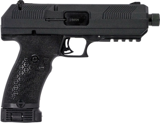 Picture of Hi-Point JXP 10mm Auto 10+1, 5.20" Black Steel Threaded Barrel, Black Powder Coated YC9 Styled/Serrated Steel Slide, Black Polymer Frame w/Picatinny Rail, Black Textured Polymer Grip JXP10