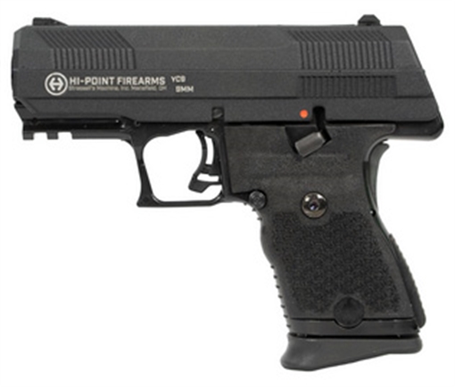 Picture of Hi-Point Firearms YC-9, Semi-automatic, Striker Fired, Polymer Framed Pistol, Compact, 9mm, 3.5" Non Threaded Barrel, Matte Finish, Black, 10 Rounds, 1 Magazine YC9NTB