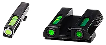 Picture of Hi-Viz LiteWave H3 Tritium/Litepipe Night Sights, Fits GLOCK 42/43, Green Front with White Front Ring, Orange Rear GLN421