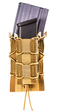 Picture of High Speed Gear Double Decker TACO, Dual Magazine Pouch, Molle, Fits (1) Rifle Magazine and (1) Pistol Magazine, Hybrid Kydex and Nylon, Coyote Brown 11DD00CB