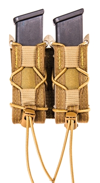 Picture of High Speed Gear TACO Mag Pouch Double Coyote Brown Nylon Belt Compatible w/ Pistol 13PT12CB