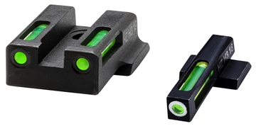 Picture of Hi-Viz LightWave H3, Fits Smith & Wesson M&P 9 SHIELD EZ, Tritium/Fiber Optic Night Sights, Green Front with White Ring and Green Rear 9EZN321