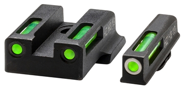Picture of Hi-Viz LightWave H3, Fits Smith & Wesson M&P 380 SHIELD EZ, Tritium/Fiber Optic Night Sights, Green Front with White Ring and Green Rear EZN321