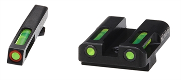 Picture of HIVIZ LiteWave H3 sight Green LitePipe/orange front ring fits Glock Models Chambered in 9mm Luger 40 S&W and .357 Sig GLN525