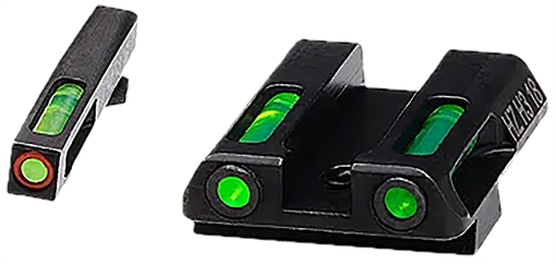 Picture of HiViz LiteWave H3 Fiber-Optic Sight Set Green Fiber Optic/Orange Outline w/ Litepipes Green Fits Glock 42, 43, 43X, 48 GLN521