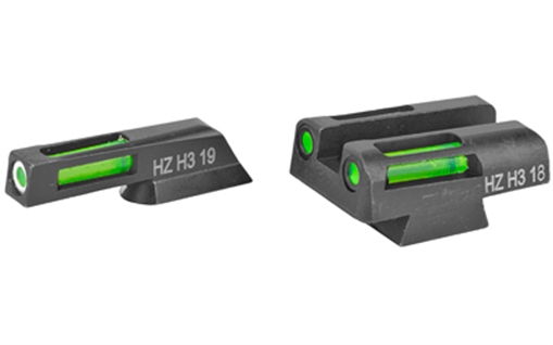 Picture of Hi-Viz LightWave H3, Fits CZ75/85/P-01, Tritium/Fiber Optic Night Sights, Green Front with White Ring and Green Rear CZN321