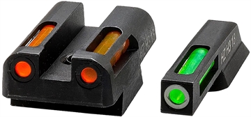 Picture of Hi-Viz LightWave H3, Fits CZ75/85/P-01, Tritium/Fiber Optic Night Sights, Green Front with White Ring and Orange Rear CZN421