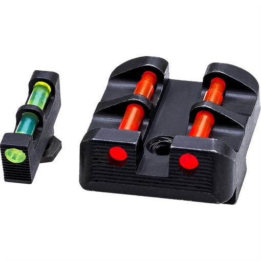 Picture of Hi-Viz Litewave Front & Rear Sight Set, Fits All Glocks, Front Sight Includes Green Red White Litepipes, Rear Sight Includes Green Red Black Litepipes GLT178
