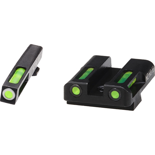Picture of HIVIZ LiteWave H3 sight Green LitePipe/White front ring fits Glock Models Chambered in 9mm Luger 40 S&W and .357 Sig GLN325