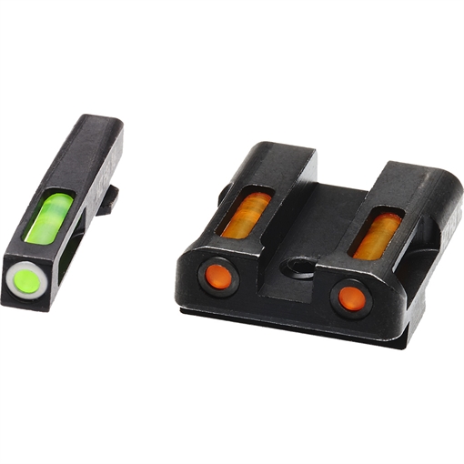Picture of HIVIZ LiteWave H3 sight Orange/Green LitePipe/White front ring fits Glock Models Chambered in 9mm Luger 40 S&W and .357 Sig GLN425
