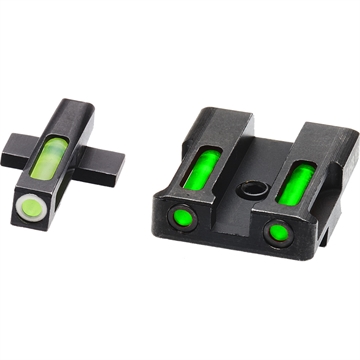 Picture of HiViz LiteWave H3 Sight Set for Springfield XD Green Tritium White Outline Front Sight-Green Fiber Optic Rear Sight XDN321