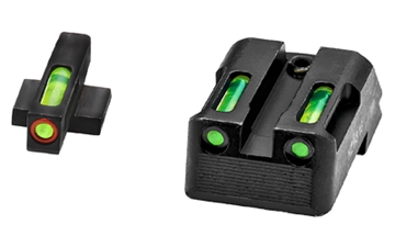 Picture of Hi-Viz LiteWave H3 Tritium/Litepipe Night Sights, Fits All Kimber 1911 Models with Fixed Sights, Green Front w/Orange Front Ring, Green Rear, Does Not Fit Kimber Micro KBN521