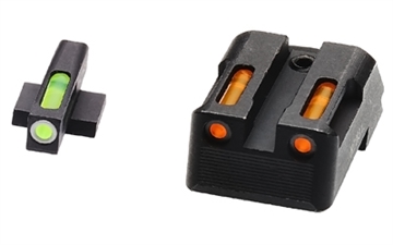 Picture of Hi-Viz LiteWave H3 Tritium/Litepipe Night Sights, Fits All Kimber 1911 Models with Fixed Sights, Green Front w/White Front Ring, Orange Rear, Does Not Fit Kimber Micro KBN421