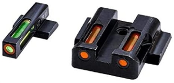 Picture of Hi-Viz LiteWave H3 Tritium/Litepipe Night Sights, Fits M&P Shield 9MM, 40S&W and 45 Calibers, Green Front w/Orange Front Ring, Orange Rear MPSN621