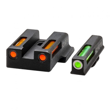 Picture of Hi-Viz LightWave H3, Fits Smith & Wesson M&P 380 SHIELD EZ, Tritium/Fiber Optic Night Sights, Green Front with White Ring and Orange Rear EZN421