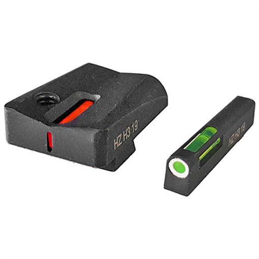 Picture of Hiviz HIVIZ LiteWave H3 Tritium Express Handgun Sight Green/Orange Litepipes White Front Ring Glock20/21 GLXN429