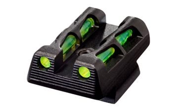 Picture of Hi-Viz Rear Sight for CZ pistols. Fits 75, 85 and P-01 models with fixed rear sights. Includes Green, Red and Black replaceable LitePipes. CZLW11
