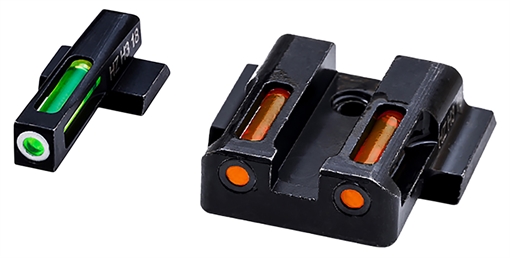 Picture of Hi-Viz LiteWave H3 Tritium/Litepipe Night Sights, Fits M&P Fullsize And Compact In All Calibers, Green Front w/White Front Ring, Orange Rear MPN421