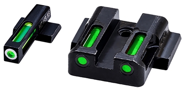 Picture of HiViz LiteWave H3 Sight Set for S&W Shield Green Tritium White Outline Front Sight-Green Fiber Optic Rear Sight MPSN321